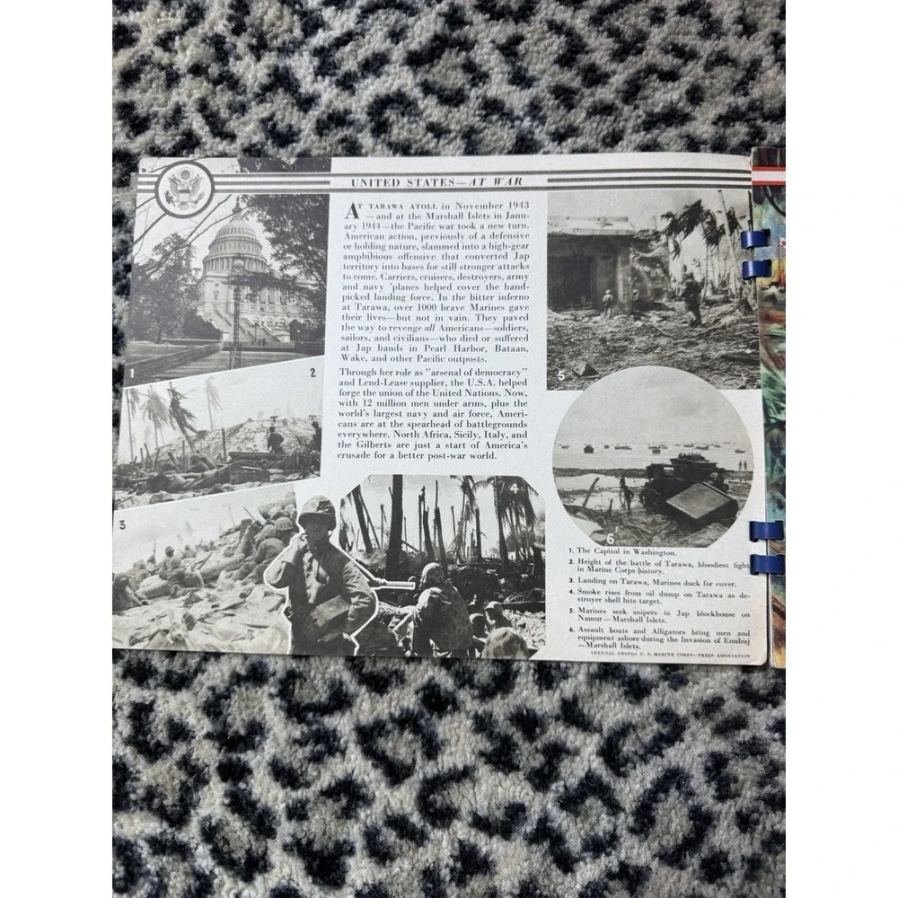 1944 WWII United Nations At War Spiral Book Dixie Cup Co E. George Roland Art